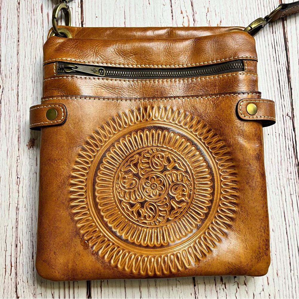 Patricia Nash Burnished Tooled Francesca Crossbody Bag